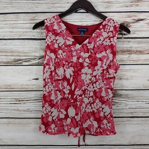 Ann Taylor Silk Floral Sleeveless Blouse